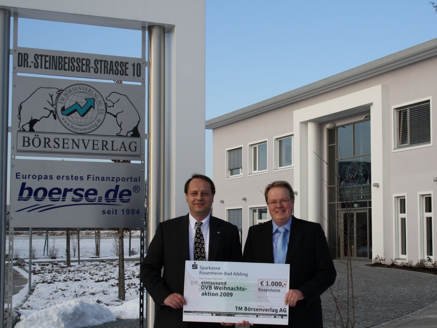 1.000 Euro an die OVB Weihnachtsaktion 2009