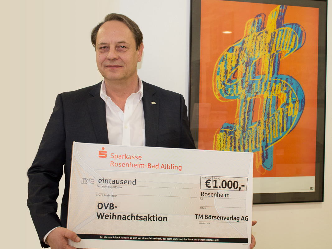 1000 Euro an die Stiftung des Landkreises Rosenheim für Menschen mit Behinderung